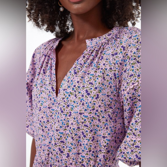 SOLD —-Tuckernuck HYACINTH HOUSE  NWT Purple Floral Matilda Dress med - Picture 4 of 14